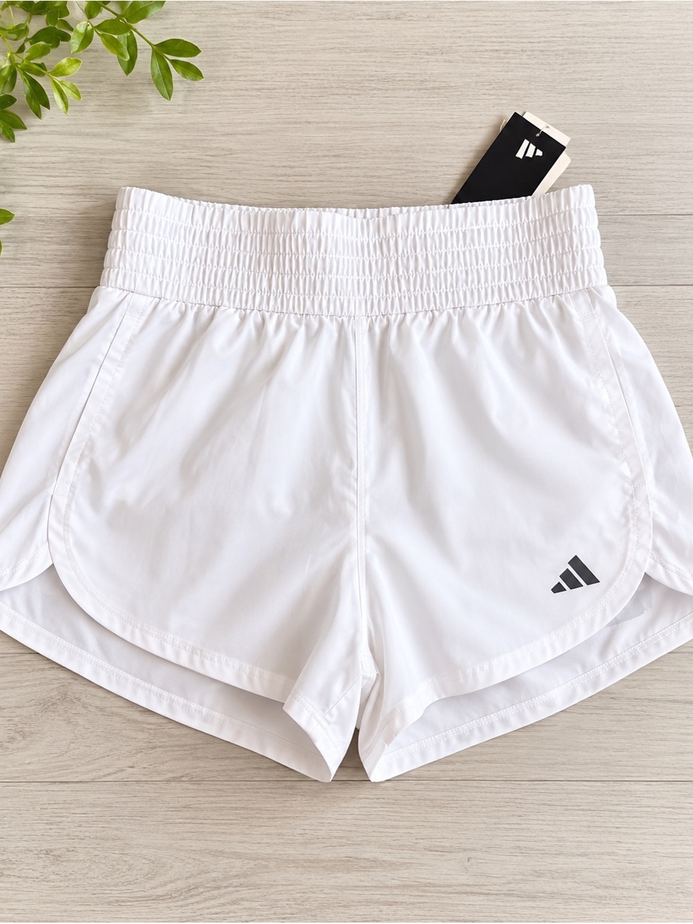 Adidas Women’s Pacer High Rise 3” Running Shorts White Gym Workout Hiking NWT